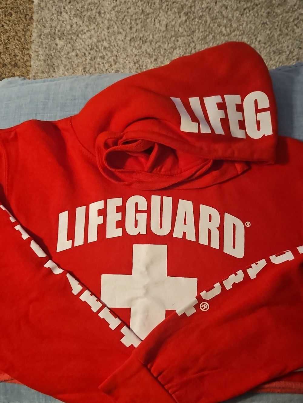 Women's Official Licensed Lifeguard Red Cropped Hoodie